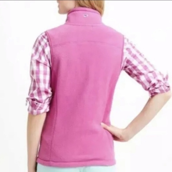 Vineyard Vines Pink Full Zip‎ Fleece Vest Sz XXS - Picture 4 of 13